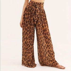 Free People Wake Up Pants leopard print